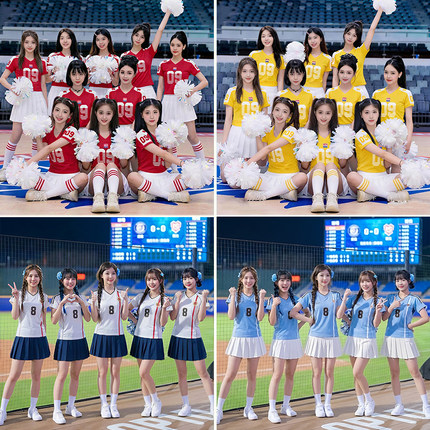 学生团体运动会开幕式拉拉队啦啦操舞蹈表演服男女同款班服演出服