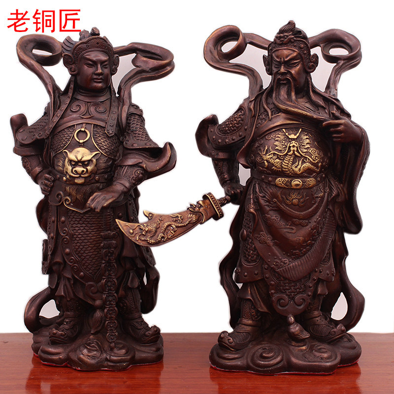 包邮纯铜佛像韦陀菩萨像摆件关公伽蓝菩萨护法 韦驮铜像