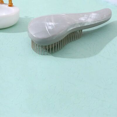 1pcs Marbled Soft Tooth Comb Anti-static Hair Brush Handle E