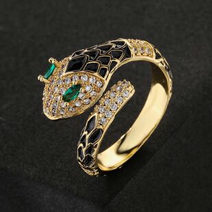 Open Colors Women For Rings Snake Expoxy Enamel Fashion