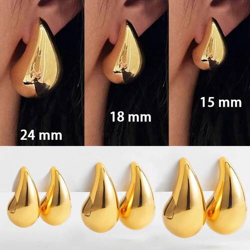 Modern Jewelry New Gold Color Plated Chunky Dome Teardrop Ea