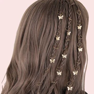 20pcs/set African Braid Hair Accessory Buckle Butterfly Open