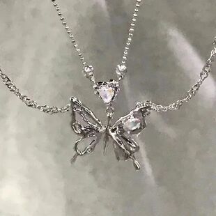 Pendant Y2K Butterfly Light Luxury Women Crystal Necklace