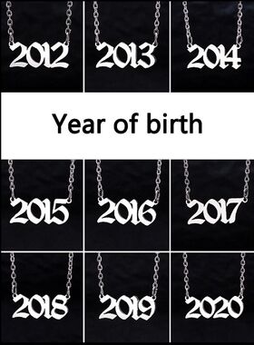 Fashion Year Of Birth 2012- Necklace Stainless Steel Number