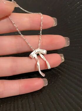 Bowknot Pendant Necklace Exquisite Clavicle Chain Fashion El