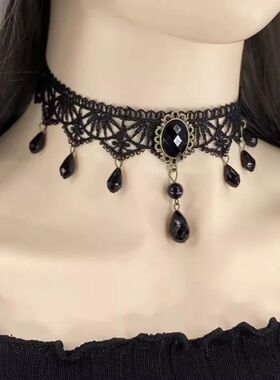 1PC Halloween Black Lace Necklace Vintage Court Gothic Perso