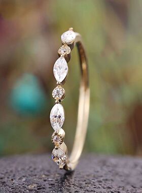 Chic Thin Rings with Cubic Zirconia for Women Simple Stylish