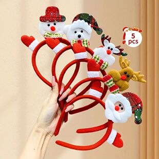 Headbands 5pcs Christmas Elk Santa Snowman Different Cute