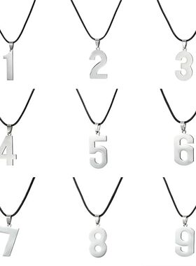 0-9 Arabic Numeral Pendant Necklace Lucky Number for Women a