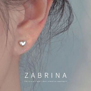 New Flower Women Zircon Earrings Fashion Simple Heart Stud