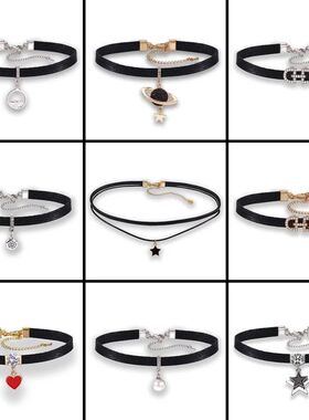 Summer Necklace Small Black Rope Fresh Short Neck Collar Bon