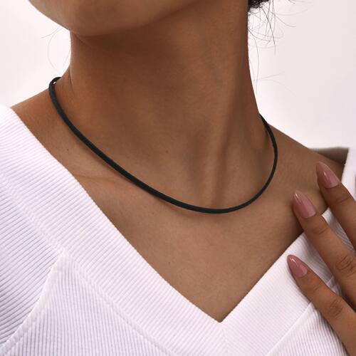Unique Black Velvet Choker Necklace for Women,Stainless Stee