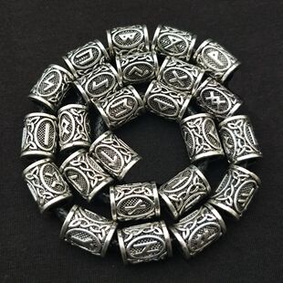 24pcs Hair Dreadlock Bea Viking Beard Tubes Metal bag Braids