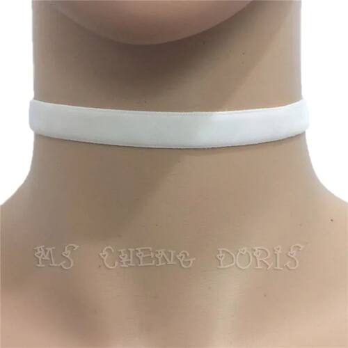 Punk Gothic White Velvet Choker Necklace Tattoo Necklaces Wo