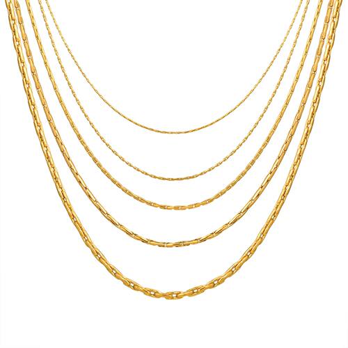 0.6/0.8/1/1.2/1.8/2.3 mm Hammer Round Chain Necklace for Wom