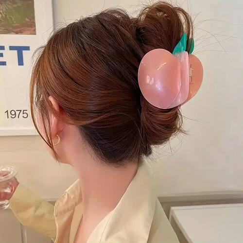 Sweet Pink Peach-shaped Claw Clip Cute Water Melon Clip Anti