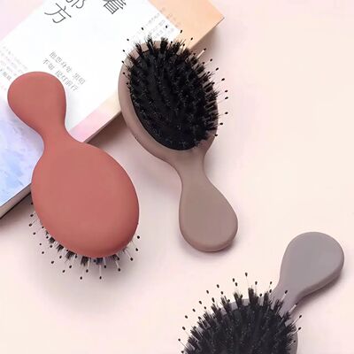 Mini Boar Bristle Hair Brush Small Hair Brush for Travel Mir