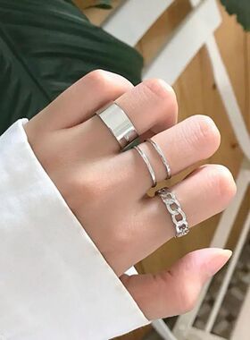 3Pcs Women Rings Korean Simple Ring Electroplating Finger Ri