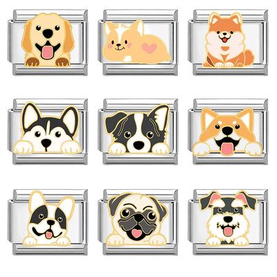 Cute Dog Bulldog Border Collie Corgi Husky Charms Italian Li