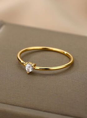 Zircon Little Heart Rings For Women Minimalism Heart Ring St