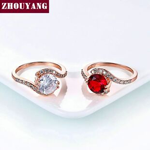 Wedding Vivid Red Cubic Classic Clear Women For Rings 8mm