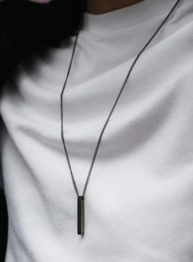 hot classic Rectangle Pendant Necklace men Stainless Steel B