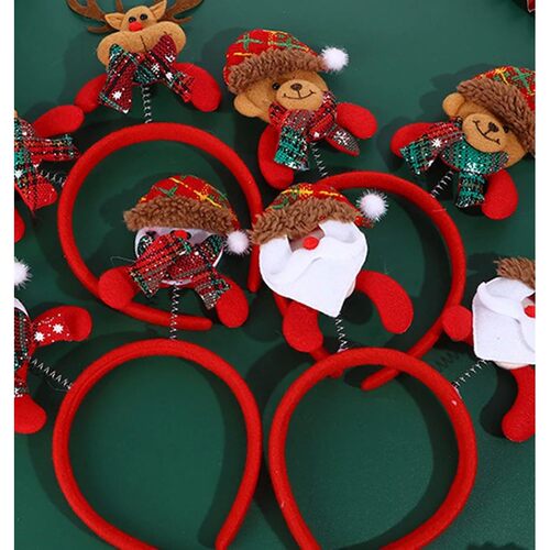 Fashion Christmas Red Bows Headbands Women Girl Classic Elas