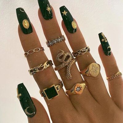 Snake Fidget Ring Sets for Women Bohemian Jewelry Fashion