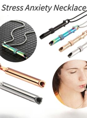 Stress Anxiety Necklace Mindfulness Breathing Tool Natural C