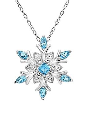 Delicate Snow Pendant Necklace for Women Men Elegant Snowfla