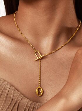 Lariat Necklace Women Gold Plated Long Toggle Necklace Y-sha