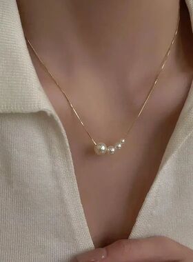 Imitation Pearl Pendant Necklace Trendy French Personalized