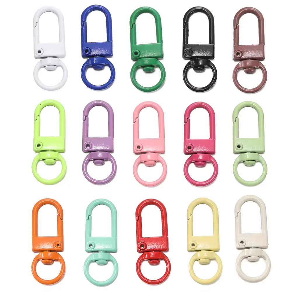 10Pcs/Lot Colorful Alloy Snap Lobster Clasp Hooks Keychain F