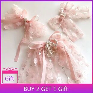 Lolita Petal Clips Pear Flower Hair Lace StylePink Fairy Bow