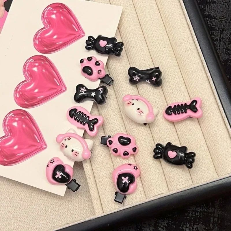 Girls Y2k Spicy Girl Sweet and Cool Kitten Bone Hair Clip wi