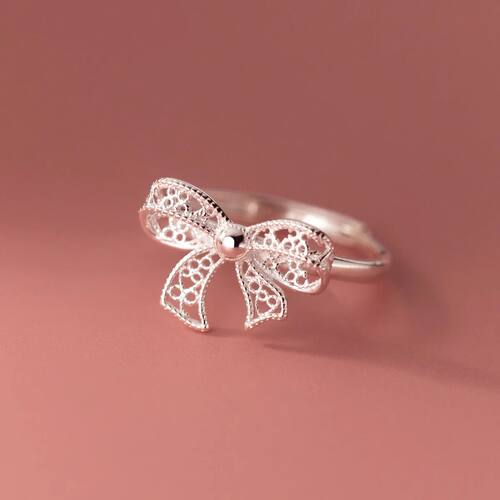 Geometric Lace Bow Rings For Women Men Simple Design Fashion