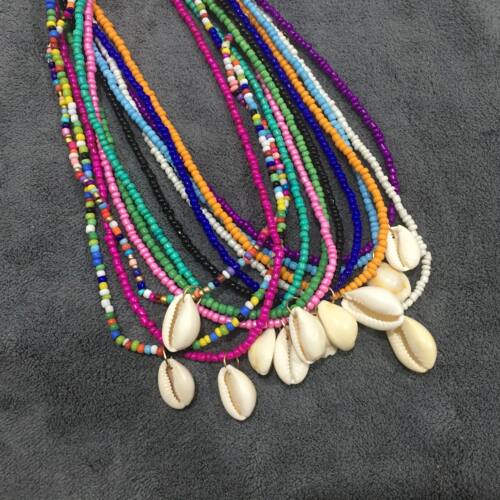 Simple Seed Beads shell Strand Necklace Women String Beaded