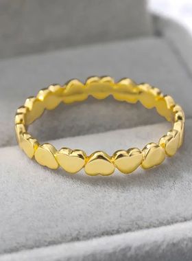 Stainless Steel Heart Rings For Women Gold Color Heart Engag