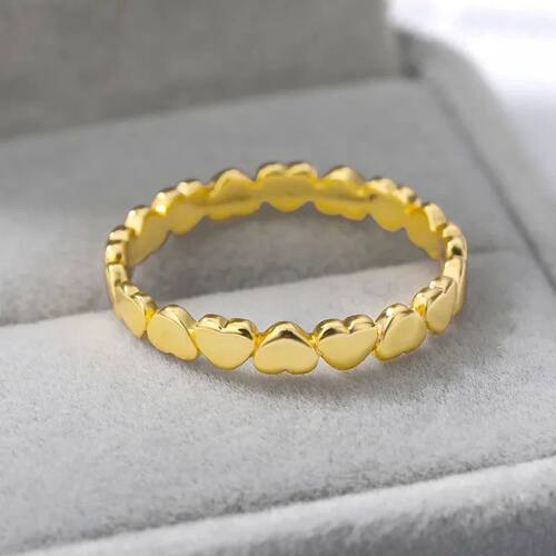 Stainless Steel Heart Rings For Women Gold Color Heart Engag