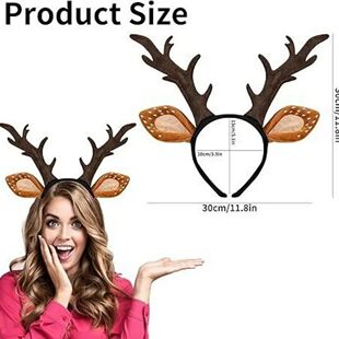 1Pc Ears Horned Plush Brown Handkerchief Large Antler And