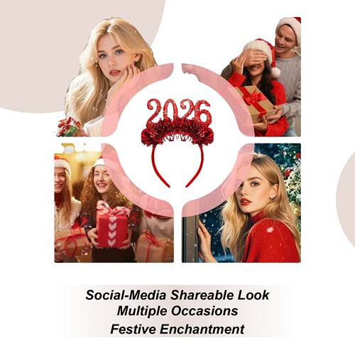 New Year Headband Tiara Glitter HeadPc Happy New Year Tinsel