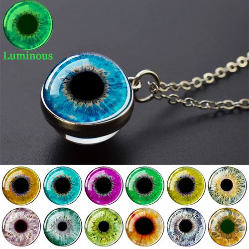 Evil Eye Necklace Charming Blue Violet Green Human Eye Neckl
