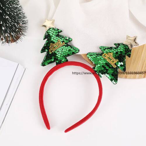 Cross-border Christmas Sequined Headband Christmas Tree Imit