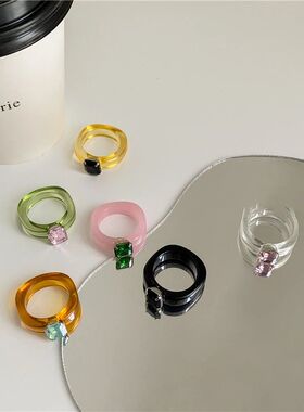 Fashion Luxury Irregular Geometric Transparent Colorful Crys