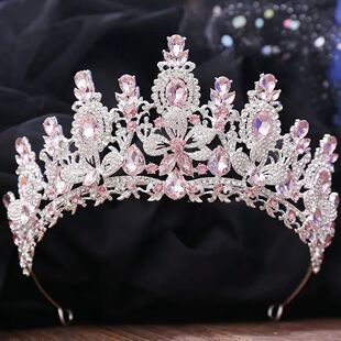 Luxury Color Crystal Opal Tiara Pink For Wedd Women Crown