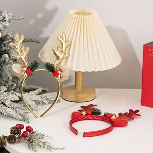 New Christmas Antler with Hair Sequin Hoop Deer Horn Bell