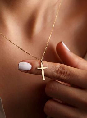 Fashion Stainless Steel Cross Gold Silver Color Necklace for