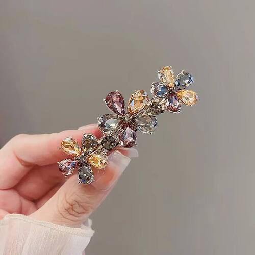 Korean Style High-end Multi-color Crystal Flower Hairpin Wom