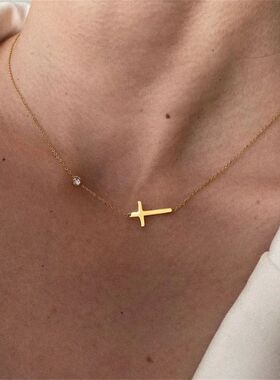 316L Stainless Steel Necklace for Women Vintage Style Gold C