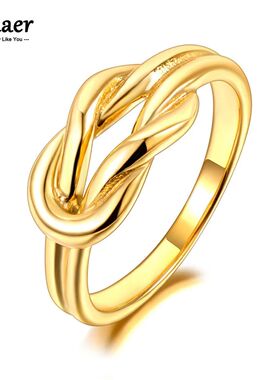 Real 18K Gold Plated Stainless Steel Creative Knot Ring For